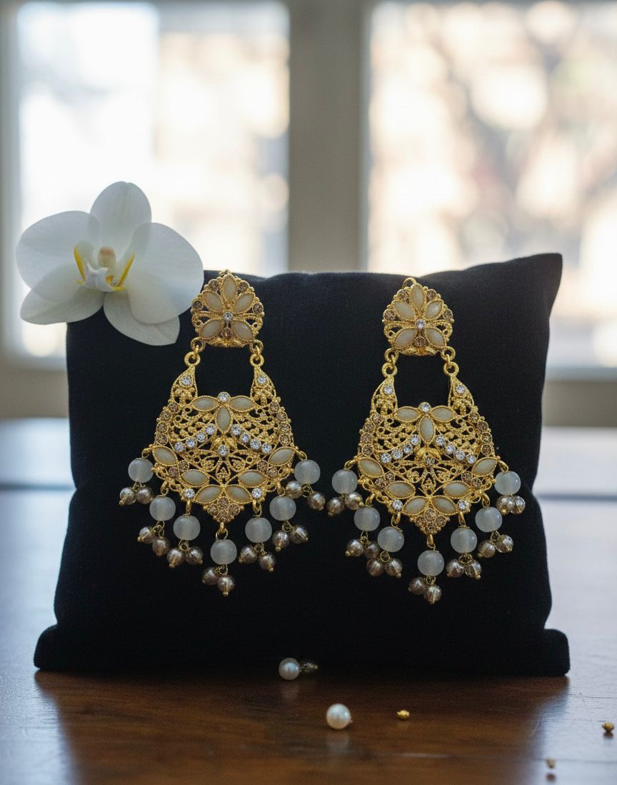 Ivory Enamel Mughal Jhumkas