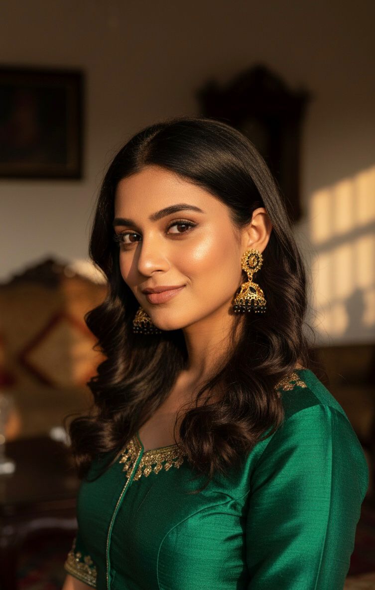 Antique Black Onyx Bead Jhumka