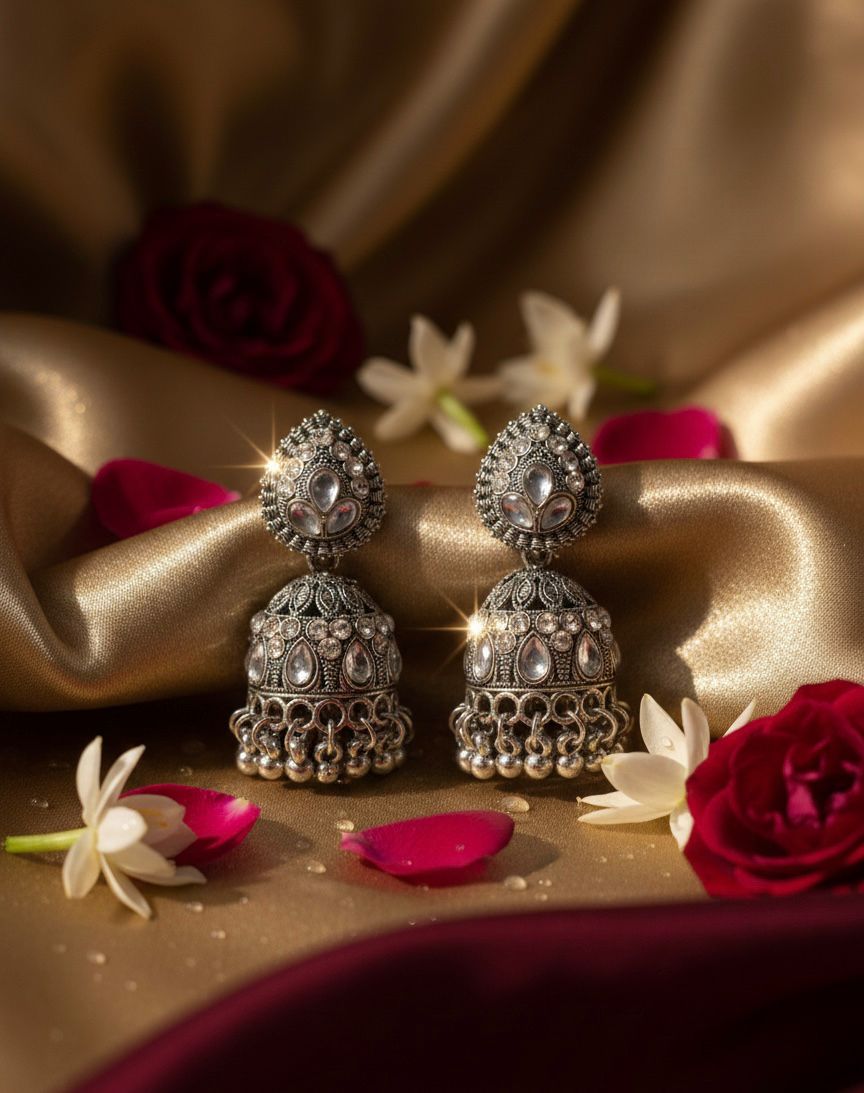 Starlight Crystal Jhumkas