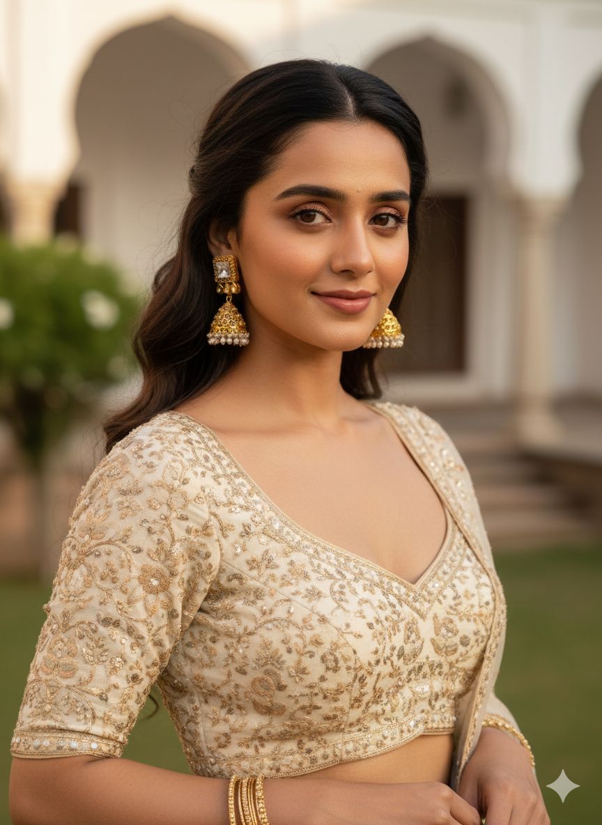 The 'Aizah' Kundan Square Jhumka