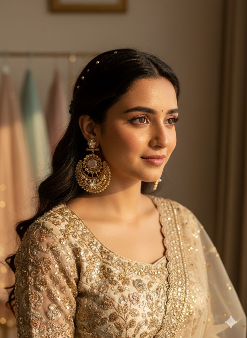 Baroque Pearl Stud Jhumkas