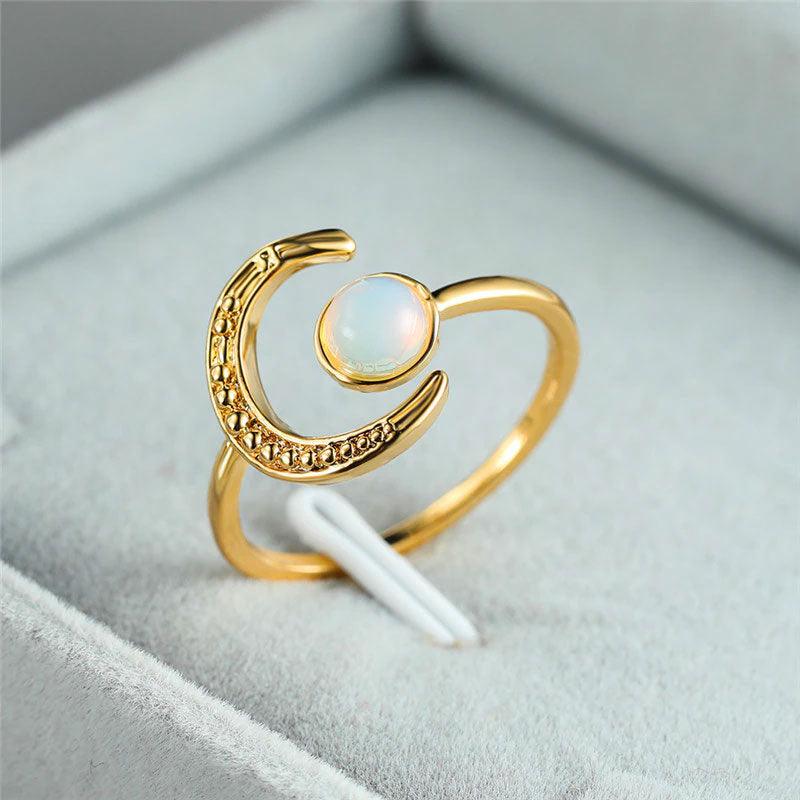 Moonstone Zircon Adjustable - Gold - SANIA STORE 
