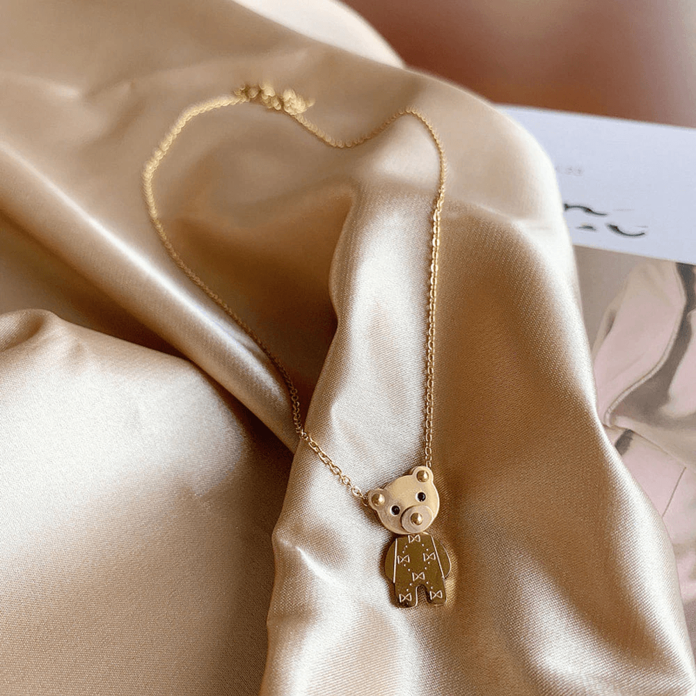 Titanium Steel Bear Pedant - SANIA STORE 